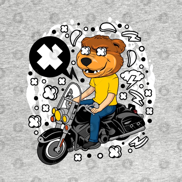 bear biker illustration by Mako Design 